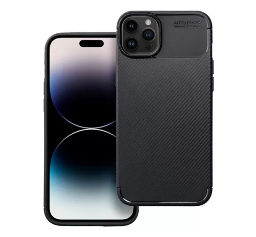 Forcell Carbon Premium Apple iPhone 14 Plus karbon mintás szilikon tok, fekete