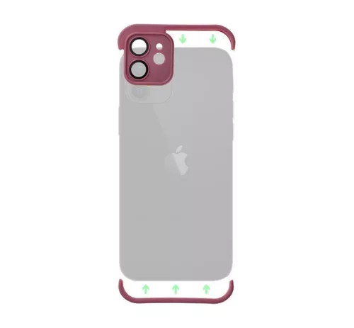 Mini bumper szilikon tok, Apple iPhone 12 Pro, cseresznye