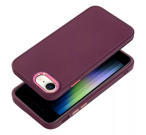 Frame Apple iPhone 7/8/SE 2020/SE 2022 közepesen ütésálló tok kameravédő kerettel, lila