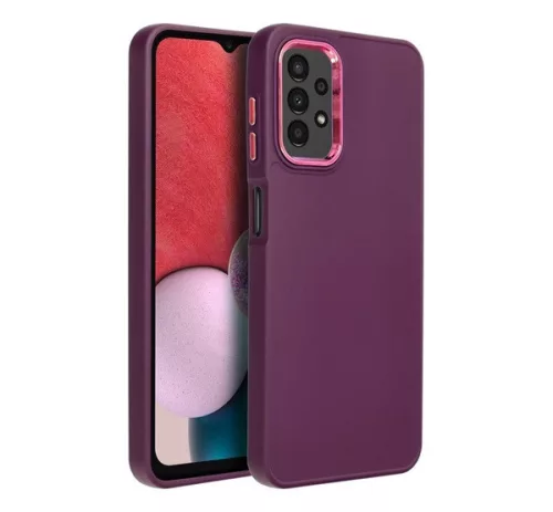 Frame Samsung Galaxy A13 4G közepesen ütésálló tok kameravédő kerettel, lila