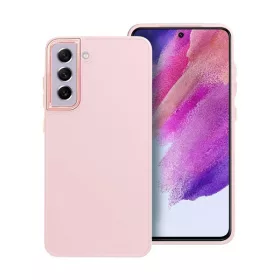   Frame Samsung Galaxy S21 FE közepesen ütésálló tok kameravédő kerettel, rózsaszín