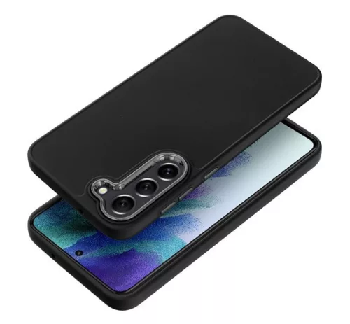 Frame Samsung Galaxy S23 Plus közepesen ütésálló tok kameravédő kerettel, fekete