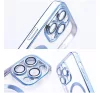 Electro Mag Apple iPhone 12 Pro Max MagSafe szilikon tok kameravédő-lencsével, kék