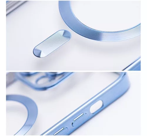Electro Mag Apple iPhone 12 Pro Max MagSafe szilikon tok kameravédő-lencsével, kék