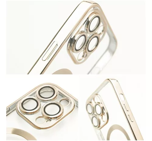 Electro Mag Apple iPhone 13 Pro MagSafe szilikon tok kameravédő-lencsével, arany