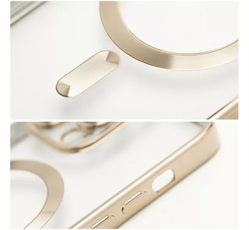 Electro Mag Apple iPhone 14 MagSafe szilikon tok kameravédő-lencsével, arany