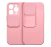 Slide Apple iPhone 12 Pro Max, kameravédős szilikon tok, rózsaszín