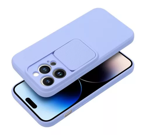 Slide Apple iPhone 13 Pro, kameravédős szilikon tok, levendula