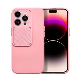   Slide Apple iPhone 13 Pro, kameravédős szilikon tok, rózsaszín