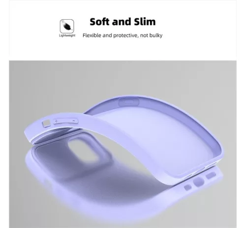 Slide Apple iPhone 14 Pro, kameravédős szilikon tok, levendula