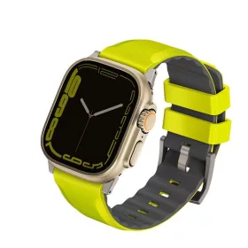   Uniq Linus Airosoft Apple Watch 42/44/45/49mm szilikon szíj, lime zöld