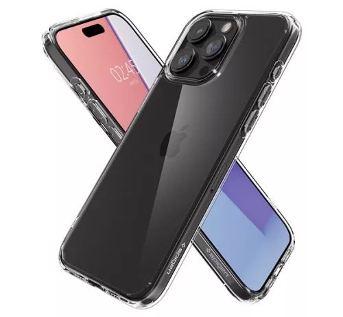 Spigen Ultra Hybrid Apple iPhone 15 Pro Max tok, Crystal Clear, átlátszó