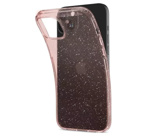 Spigen Liquid Crystal Glitter Apple iPhone 15 Plus tok, csillámos, rózsaszín, átlátszó