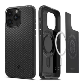   Spigen Mag Armor MagFit Apple iPhone 15 Pro tok, MagSafe, Matte Black, fekete