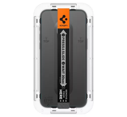 Spigen Glas.tR EZ Fit Apple iPhone 15 Pro Max Tempered kijelzővédő fólia felhelyező kerettel (2db)