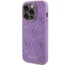 Guess Leather 4G Stamped Apple iPhone 15 Pro hátlap tok, lila
