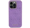 Guess Leather 4G Stamped Apple iPhone 15 Pro hátlap tok, lila