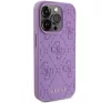 Guess Leather 4G Stamped Apple iPhone 15 Pro hátlap tok, lila