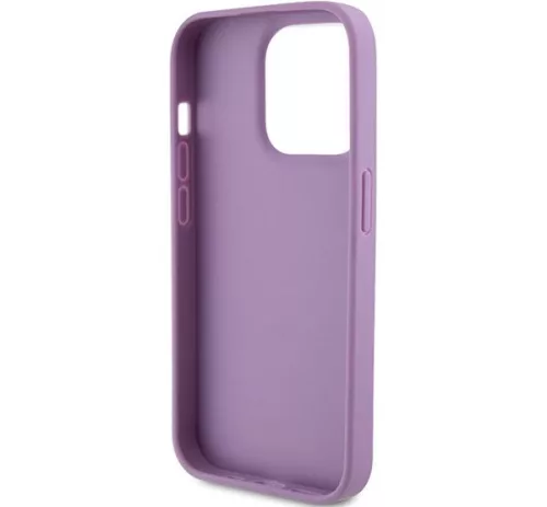 Guess Leather 4G Stamped Apple iPhone 15 Pro hátlap tok, lila