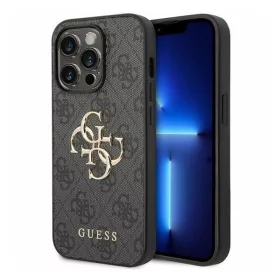   Guess 4G Big Metal Logo Apple iPhone 15 Pro Max hátlap tok, szürke