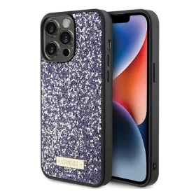   Guess Rhinestone Metal Logo Apple iPhone 15 Pro Max hátlap tok, lila
