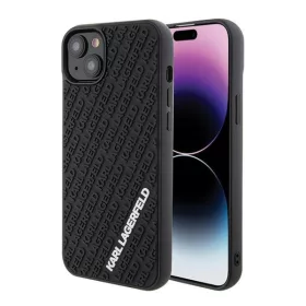   Karl Lagerfeld 3D Rubber Multi Logo Apple iPhone 15 Plus hátlap tok, fekete