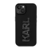 Karl Lagerfeld 3D Rubber Glitter Logo Apple iPhone 15 hátlap tok, fekete