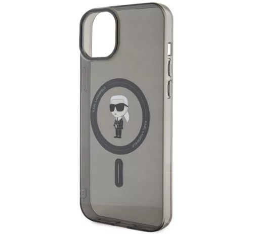 Karl Lagerfeld IML Ikonik MagSafe Apple iPhone 15 Plus hátlap tok, fekete