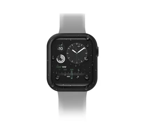 Uniq Nautic Apple Watch 45mm műanyag tok, kijelzővédő felülettel, fekete