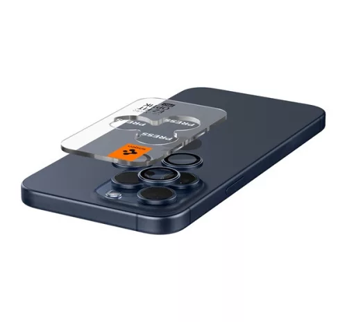 Spigen Glas.tR EZ Fit Optik Pro Apple iPhone 14 Pro / 14 Pro Max / 15 Pro / 15 Pro Max / 16 Pro / 16 Pro Max / 17 Pro / 17 Pro Max, Tempered kameralencse-védő fólia, kék titánium (2db)