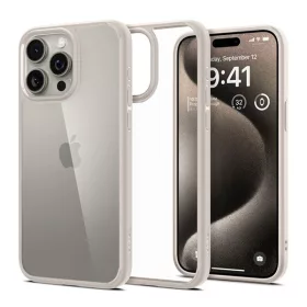   Spigen Ultra Hybrid Apple iPhone 15 Pro Max tok, Sand Beige, bézs, átlátszó