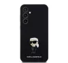 Karl Lagerfeld Liquid Silicone Metal Ikonik Samsung Galaxy S23 FE hátlap tok, fekete