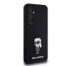 Karl Lagerfeld Liquid Silicone Metal Ikonik Samsung Galaxy S23 FE hátlap tok, fekete