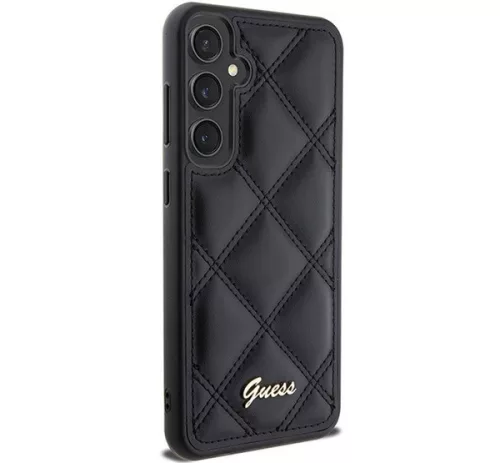 Guess Quilted Metal Logo Samsung GalaxyS23 FE tok, fekete