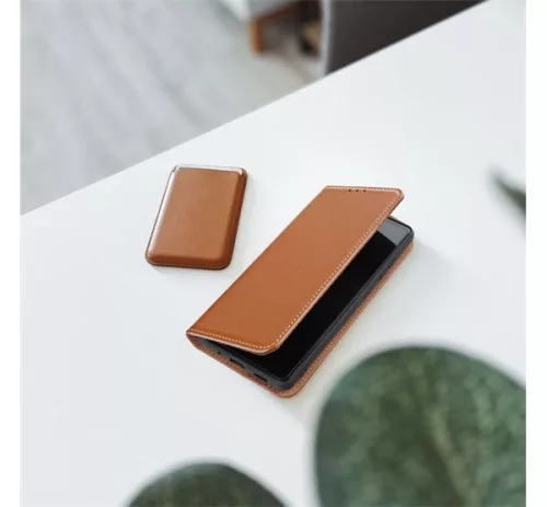 Smart Pro bőr flip tok Xiaomi Redmi Note 13 Pro 4G, barna