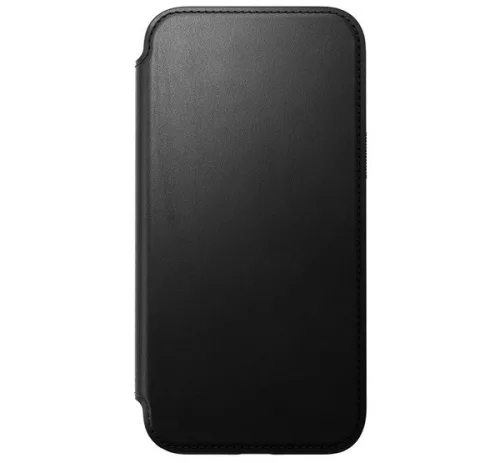 Nomad Modern Leather Folio iPhone 15 Pro Max flip tok, fekete