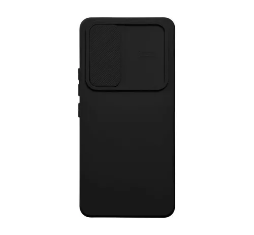 Slide Samsung Galaxy A15 5G, kameravédős szilikon tok, fekete