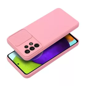   Slide Samsung Galaxy A15 5G, kameravédős szilikon tok, rózsaszín
