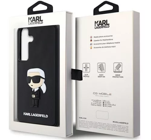 Karl Lagerfeld 3D Rubber Ikonik Samsung Galaxy S24 tok, fekete