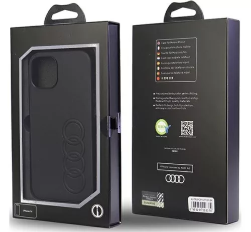 Audi Synthetic Leather Apple iPhone 13 / 14 / 15 tok, fekete