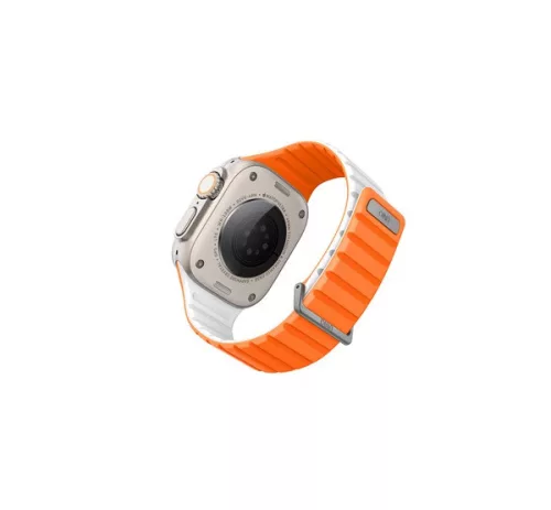 Uniq Revix Evo mágneses Apple Watch szíj, 49/45/44/42MM, narancs /fehér