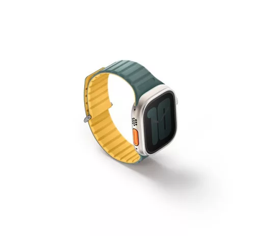 Uniq Revix Evo mágneses Apple Watch szíj, 49/45/44/42MM, zöld/ sárga