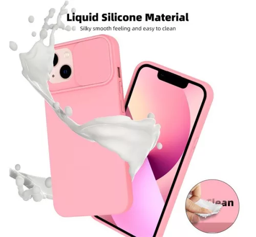 Slide Samsung A35 5G, kameravédős szilikon tok, rózsaszín
