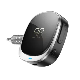 Hoco E80 AUX-Bluetooth adapter kijelzővel, fekete