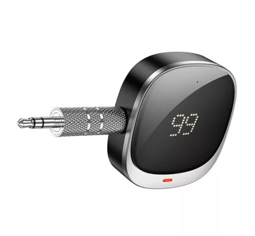 Hoco E80 AUX-Bluetooth adapter kijelzővel, fekete