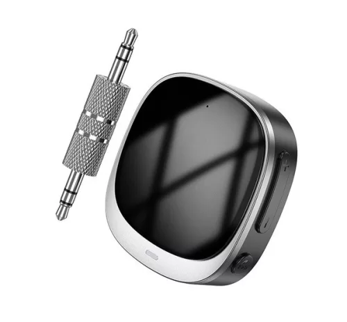 Hoco E80 AUX-Bluetooth adapter kijelzővel, fekete