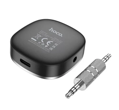 Hoco E80 AUX-Bluetooth adapter kijelzővel, fekete