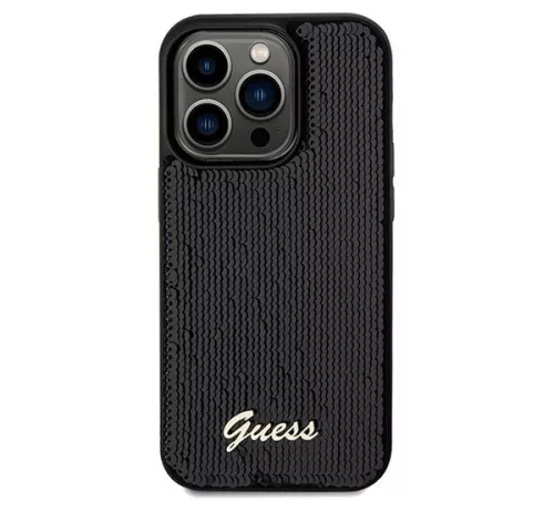 Guess Sequin Script Logo iPhone 14 Pro Max tok, fekete