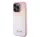Guess PU Leather Iridescent Metal Script iPhone 15 Pro tok, rózsaszín