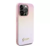 Guess PU Leather Iridescent Metal Script iPhone 15 Pro tok, rózsaszín